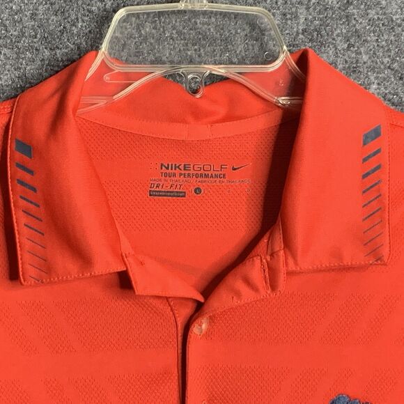 Nike Golf Polo Shirt Men Large Tour Performance Red Short Sleeve Dri Fit - Picture 4 of 12